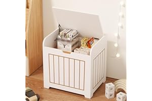 Aenuert White Kid Storage Chests Box, Small Cube Toy Organizer Box,Wooden Entryway Storage Bin For Home Clothes,Plant,Small Square Nightstand For Playroom,Bedroom,Nursery Room