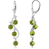 4.95 Carat 14k Solid Gold Grape Peridot Earrings (White Gold, peridot)