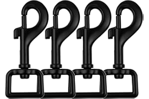 Garwor Heavy Duty Swivel Snap Hooks Black Electrophoresis Coating 3/4" 4 Pcs,Trigger Snaps Dog Leash Hook
