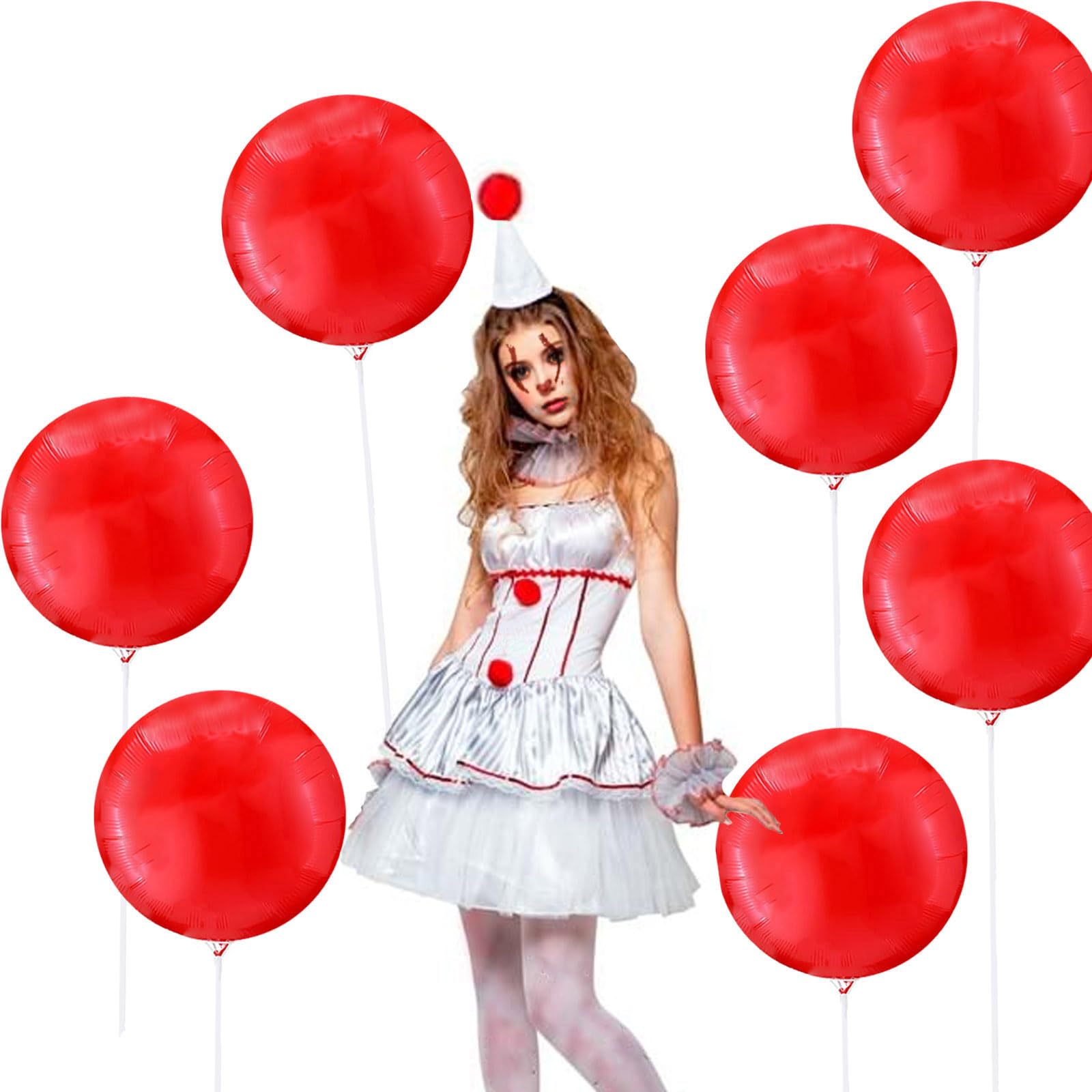 Photo 1 of 12 Pack Halloween Decoration Kit with Reusable Cool Red Balloon Kit, Balloon Sticks, Cups, Halloween Prop
