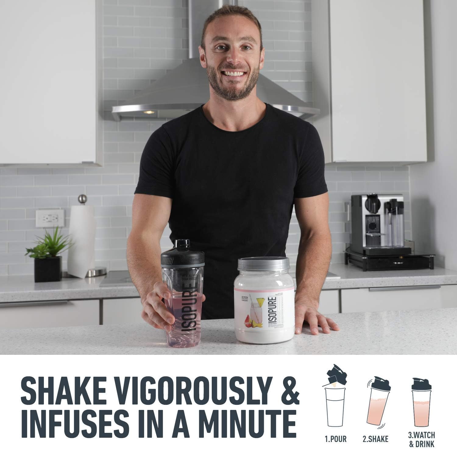 ISOPURE INFUSIONS, Refreshingly Light Fruit Flavored Whey Protein Isolate Powder, "Shake Vigorously & Infuses in a Minute", Mixed Berry, 16 Servings: Health & Personal Care