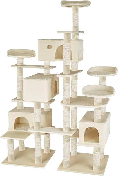 Tectake Arbre A Chat Xxl Griffoir Corde De Sisal 214 Cm 4 Abris Confortables 4 Plateformes Diverses Couleurs Au Choix Beige No Amazon Fr Animalerie