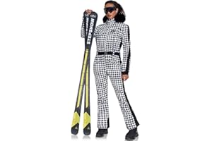 GS SNOWING Women's Ski Suit One Piece Snowsuits Snowboard Ski Outfit Faux Fur Collar Slim Jumpsuit Jacket Insulated Windproof