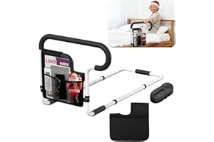 SEESMILE Bed Rails for Elderly Adults Safety, Adjustable Bed Assist Rail for Seniors, Bed Safety Rail with 2 Storage Bag and Fixing Strap, Fit King, Queen, Full, Twin, Supports 300 lbs