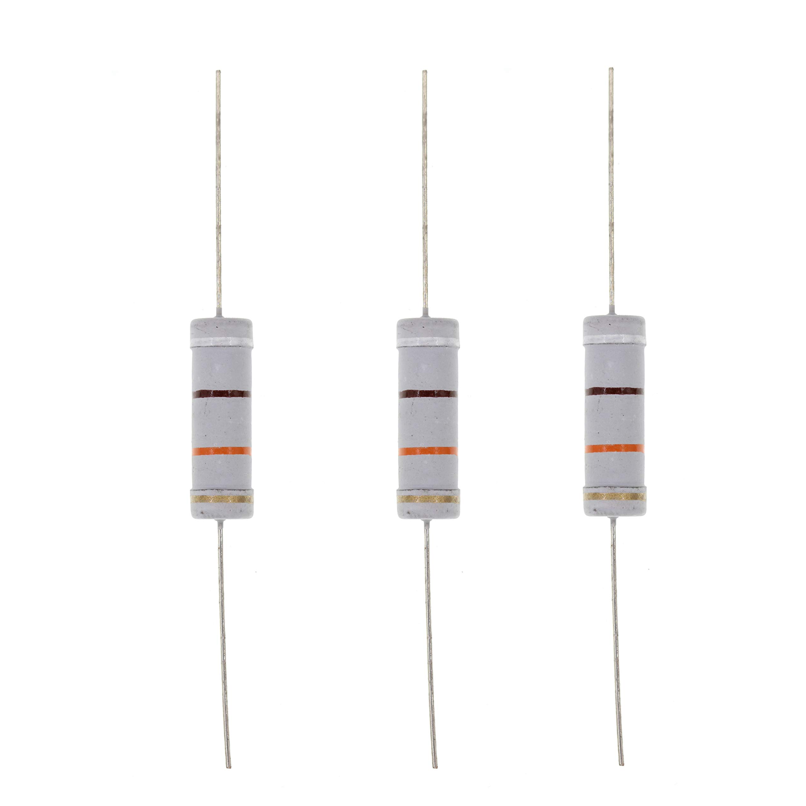 HUABAN 10PCS 5W 5 Watts 91K 91K Ohm 5% Metal Oxide Film Resistor