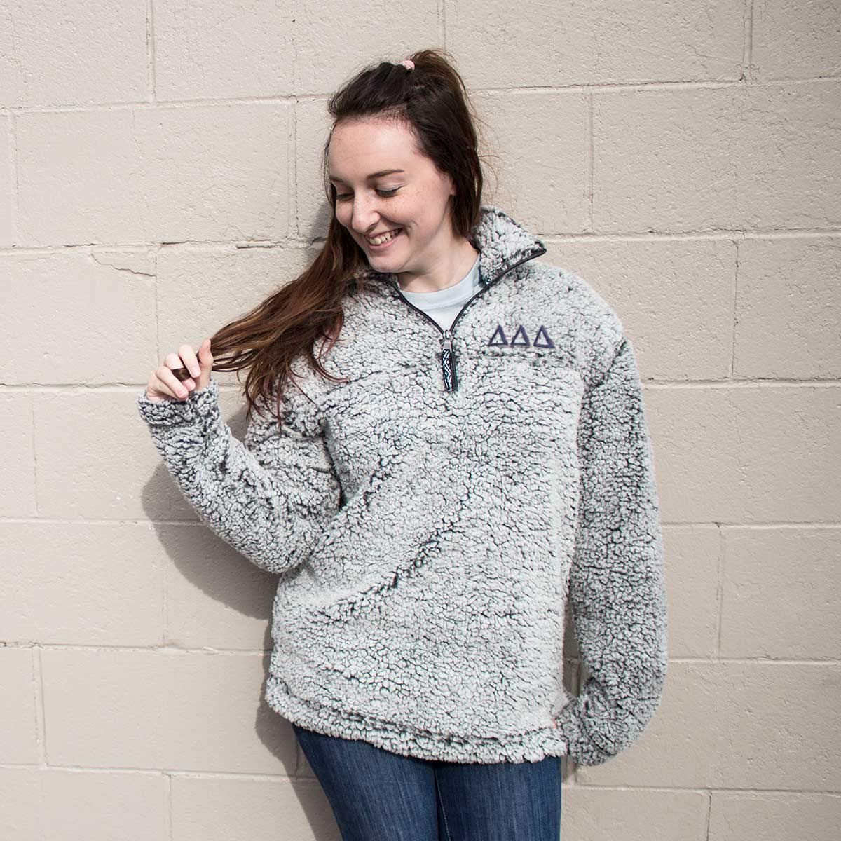 Kappa Delta Sherpa 1/4 Zip Pullover Fashion Hoodies