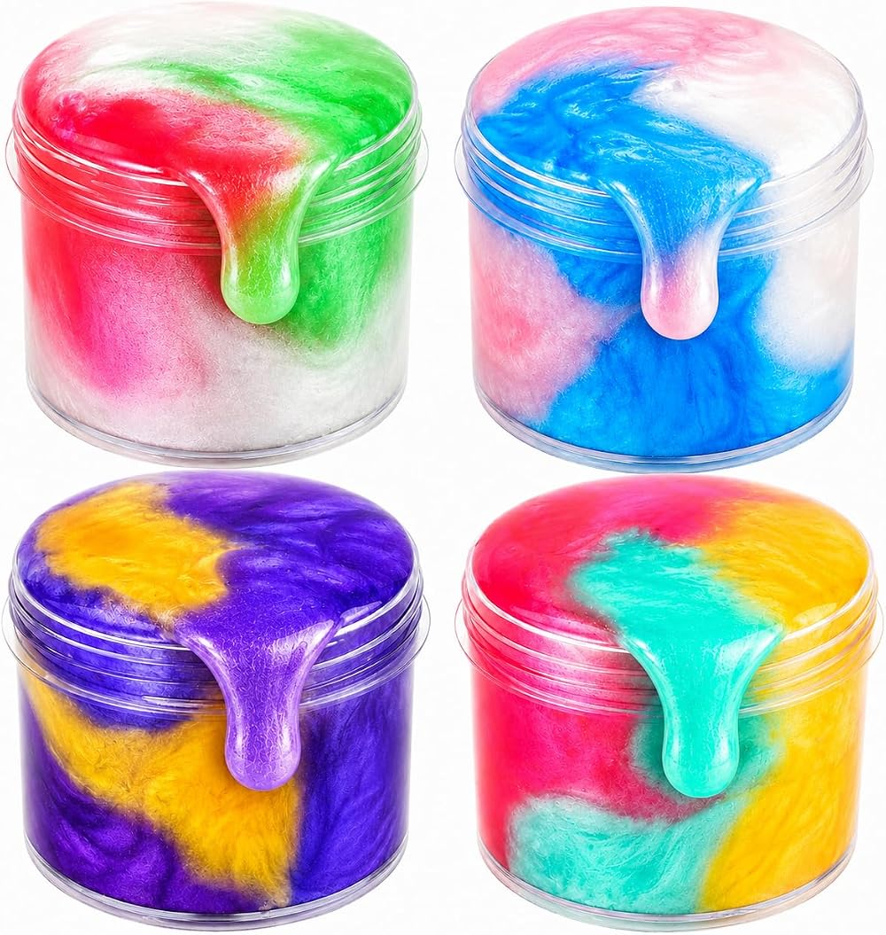 Petyuioyu Galaxy Slime Kit 4 Pack Non Sticky Stress Relief Fun
