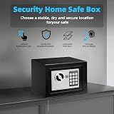 SINZUX 6.6L Digital Safe Steel Wall Safe 2 Keys 230x170x170mm Black view 5