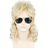 LeMarnia Mens Costume Wig Blonde Mullet Wig 80s Rocker Hair for Men Wigs Halloween Costume Party Wigs