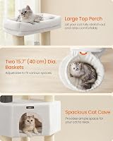 Feandrea Cat Tree Large Cats Heavy-Duty with Warm Pads 9 Scratching Posts view 3