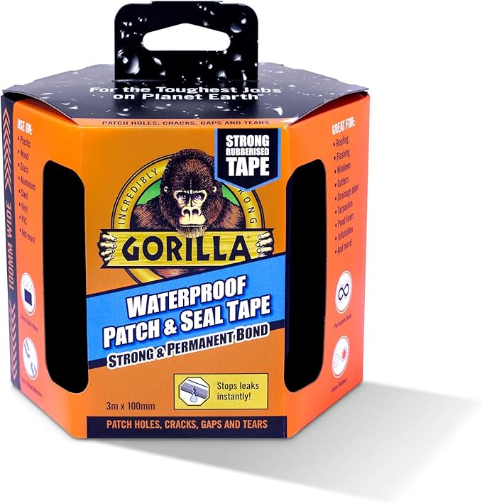 Gorilla 3044721 Waterproof Patch & Seal Tape 3m, Black Amazon.co.uk
