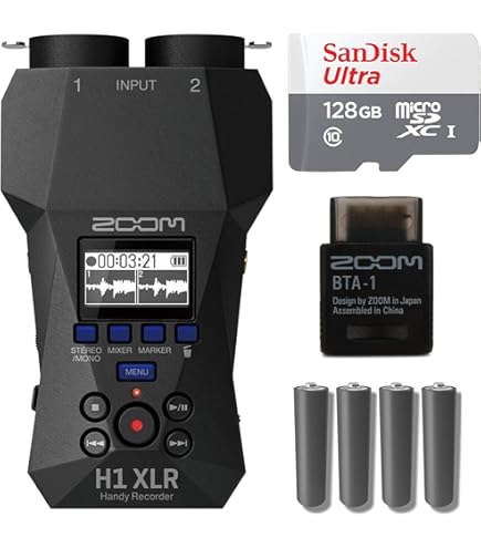 Amazon.com: Zoom H1 XLR Handy Recorder, 32-Bit Float, 2 XLR/TRS