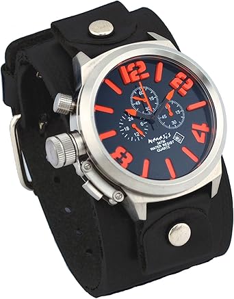 Nemesis # lhst088kn Hombres del Ruso Lefty Cronógrafo Reloj de pulsera banda ancha de cuero