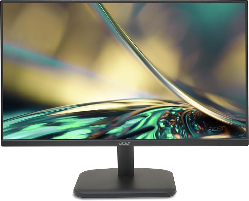 acer EK241YEbi, 24" Full HD IPS PC Screen, 100Hz HDMI/75Hz VGA (1920x1080, 16:9, FreeSync, 1ms VRB, 250 Nits, Comfyview, BlueLightShield, Flicker-Less, 1xVGA/1xHDMI 1.4) Monitor PC, cor preta