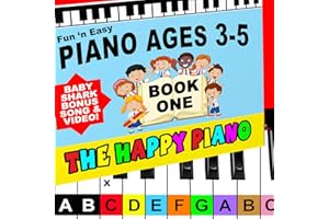The HAPPY PIANO PRESCHOOLERS Book & Color-Coded Stickers KIT. SO EASY-to-FOLLOW. Kids Toddlers AGES 3-5. Beginner lesson book, BABY SHARK lesson video, FREE Book 2 (digital) 10K+ taught since 2006!