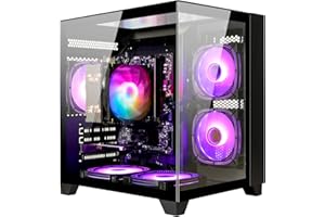 LXZ Desktop Computer AMD Ryzen 7-5700G 8 core 3.9GHz, 16G DDR4 RAM, 1TB NVME SSD, Tower Computer with 600W Power Supply for Gaming, Home and Office (Black)