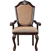 Acme Chateau De Ville Arm Chair (Set-2) in Fabric &amp; Espresso