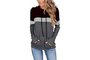 MIXSHE Womens Tops Ladies Tunics Casual Shirts Long Sleeve Hoodie Pullover Blouses Loose Fitting Tees Fashion Clothing Sweatshirts