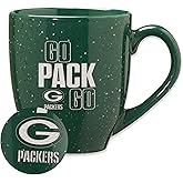 Rico Industries NFL Football Team Slogans and Chants 16 oz Team Color Laser Engraved Speckled Ceramic Coffee Mug