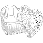 Gaolinci Crystal Glass Heart-Shaped Storage Box Embossed Jewelry Box Candy Box with Lid