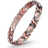 Feraco Copper Bracelets for Women, 99.99% Pure Copper Magnetic Bracelets with Effective Neodymium Magnets, Adjustable Jewelry Gift with Sizing Tool