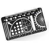 Pocket Journal Stencil - Stainless Steel Metal Bookmark with Circle Template, Ruler Conversion, Protractor &amp; Golden Ratio - Planner Accessories for Journaling, Bible Study, Sketching &amp; Notes