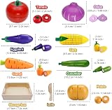 Airlab Wooden Play Food Set for Kids Pretend Kitchen Cutting Fruits Veggies view 2