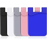 Zakora 4Pack Adhesive Phone Card Holder, Silicone Self Adhesive Card Holders For Back Of Phone, Phone Wallet Stick On, For Credit Card (Blue, White - View #11