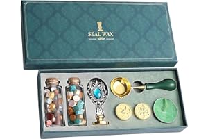 Seutmrou Wax Seal Stamp, Wax Seal Stamp Kit, Vintage Personalized Wax Seal Stamp, with Gift Box Melting Spoon Replacement Sta