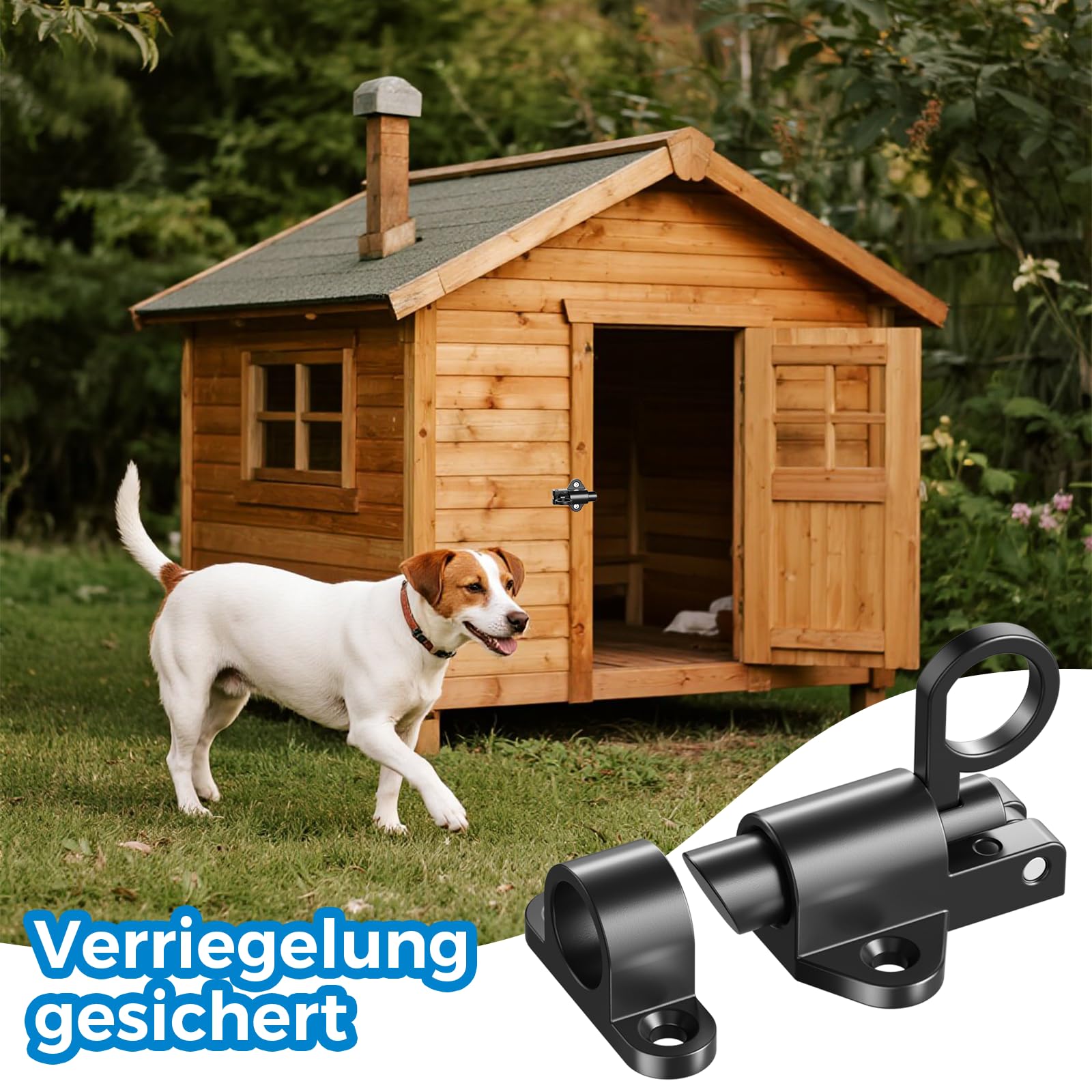 2 Stück Automatische Türriegel, Federriegel Schlossriegel, Riegelschloss Gartentor Riegel Schubriegel mit Schrauben, Schiebeschloss für Fenster, Schranktüren, Gartentore, Tierkäfige usw 3