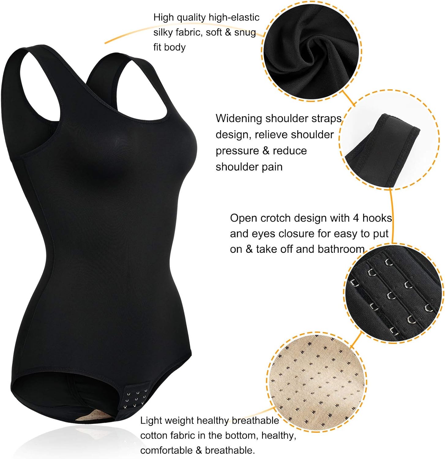 Irisnaya Shapewear Bodysuit Scoop Neck Tank Tops for Women Tummy Control Waist Trainer Vest Full Body Shaper at  Women’s Clothing store