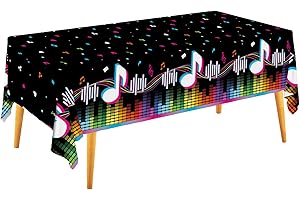 Gatherfun Music Party Disposable Tablecloth, Plastic Table Cover for Music Themed Birthday Party, 3 PCS, 54”x108”