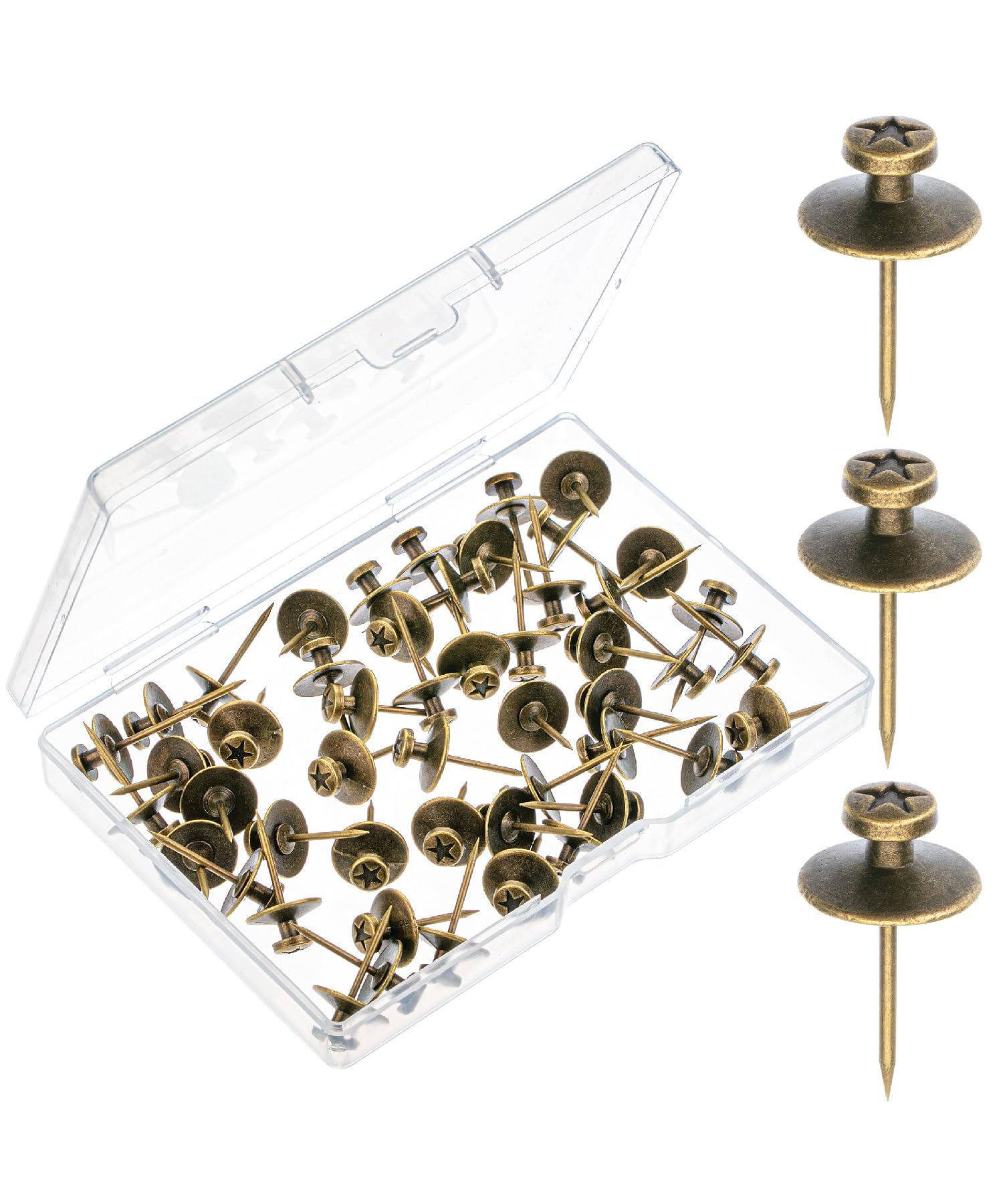 Photo 1 of Mr. Pen- Double Headed Picture Nails, 50 Pack, Bronze, Tacks for Wall Hangings, Pins, Thumb Tacks, Picture Hangers