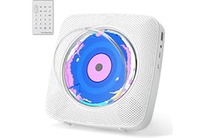 CD Player Portable : CD Players for Home Bluetooth 1800mAh Rechargeable Desktop Wall CD Player Kegaudio HiFi Speakers with Dust Cover LCD Screen Display FM Radio USB AUX Jack Remote Control