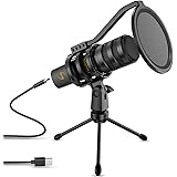 USB Microphone ZINGYOU Computer Gaming Microphone Condenser Mic 192kHz/24Bit for Streaming Podcasts YouTube Skype Twitch Comp