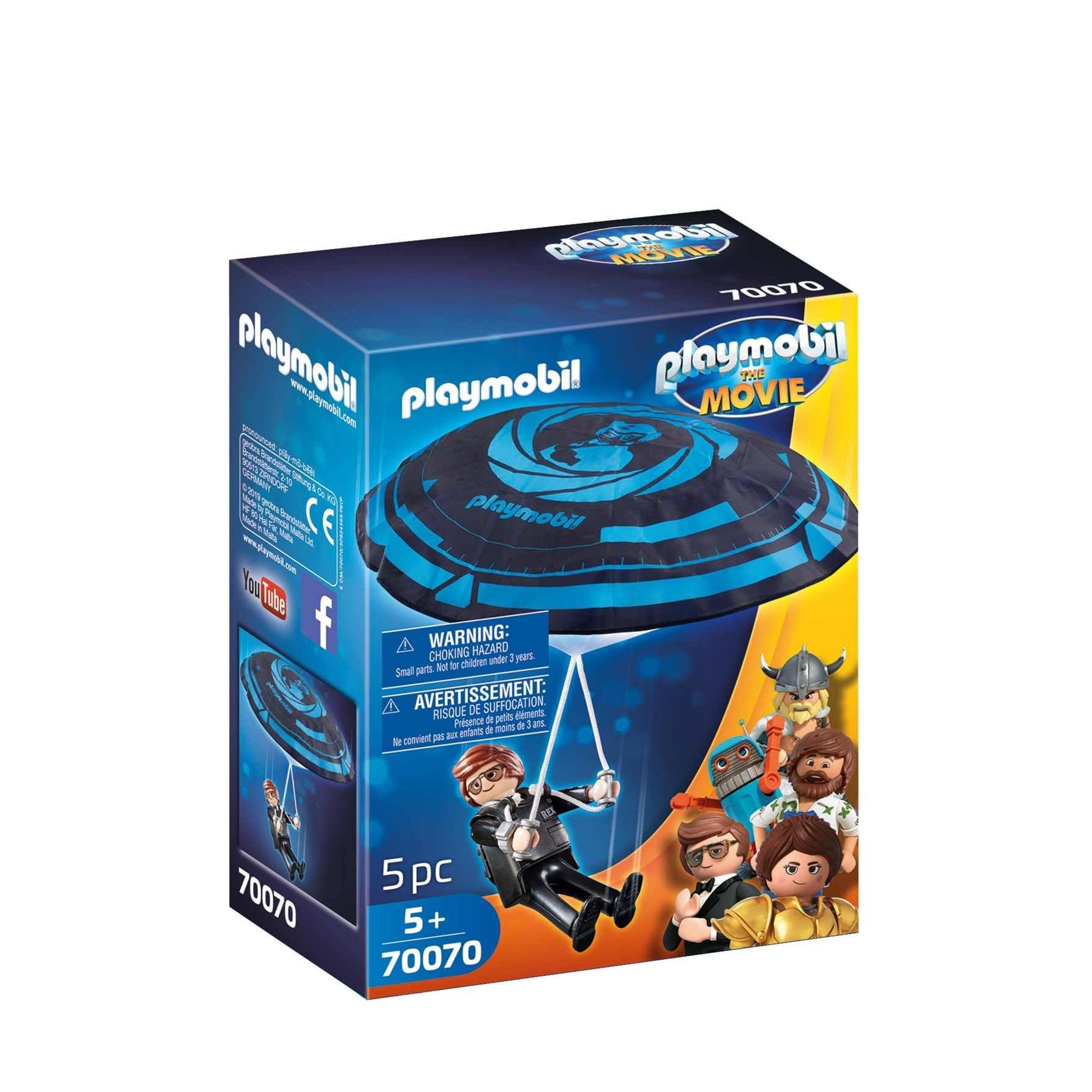 Playmobil 70070 THE Movie Rex Dasher with Parachute, For Children Ages 5+, Fun Imaginative Role-Play, PlaySets Suitable for Children Ages 4+