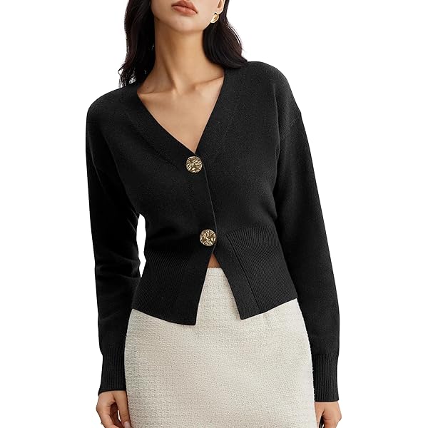 トップス 24AWMUKCYEN asymmetric short cardigan Anoumcy Asymmetric Button Up Cardigans Sweaters for Women Elegant