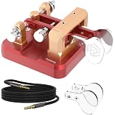 CW Key Morse Code Key Morse Telegraph Key Morse Code Key Aluminum Alloy CW Morse Code Key Square-Shaped Base Red