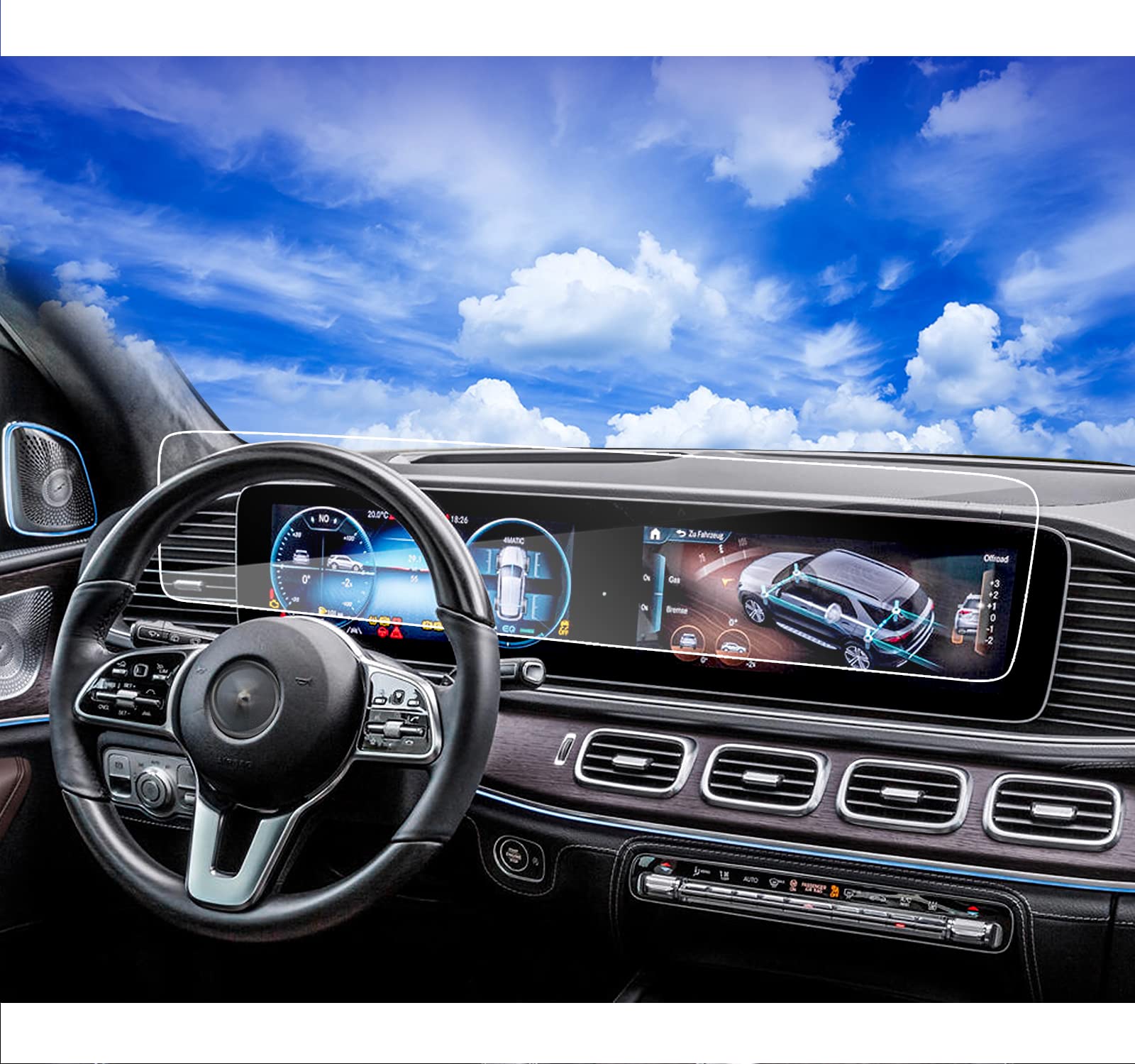 Photo 1 of 2026 2025 2024 Mercedes Benz GLE is a Continuous Screen Protector for 2020-2023 2024 Mercedes Benz GLE GLS 350 450 2018-2023 AMG GT 4-Door TouchScreen Tempered Glass 2023 Mercedes Benz Accessories(1 piece)