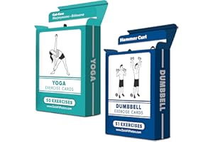 2 Pack - Dumbbell & Yoga Pose Exercise Cards - Fitness Workout Playing Cards