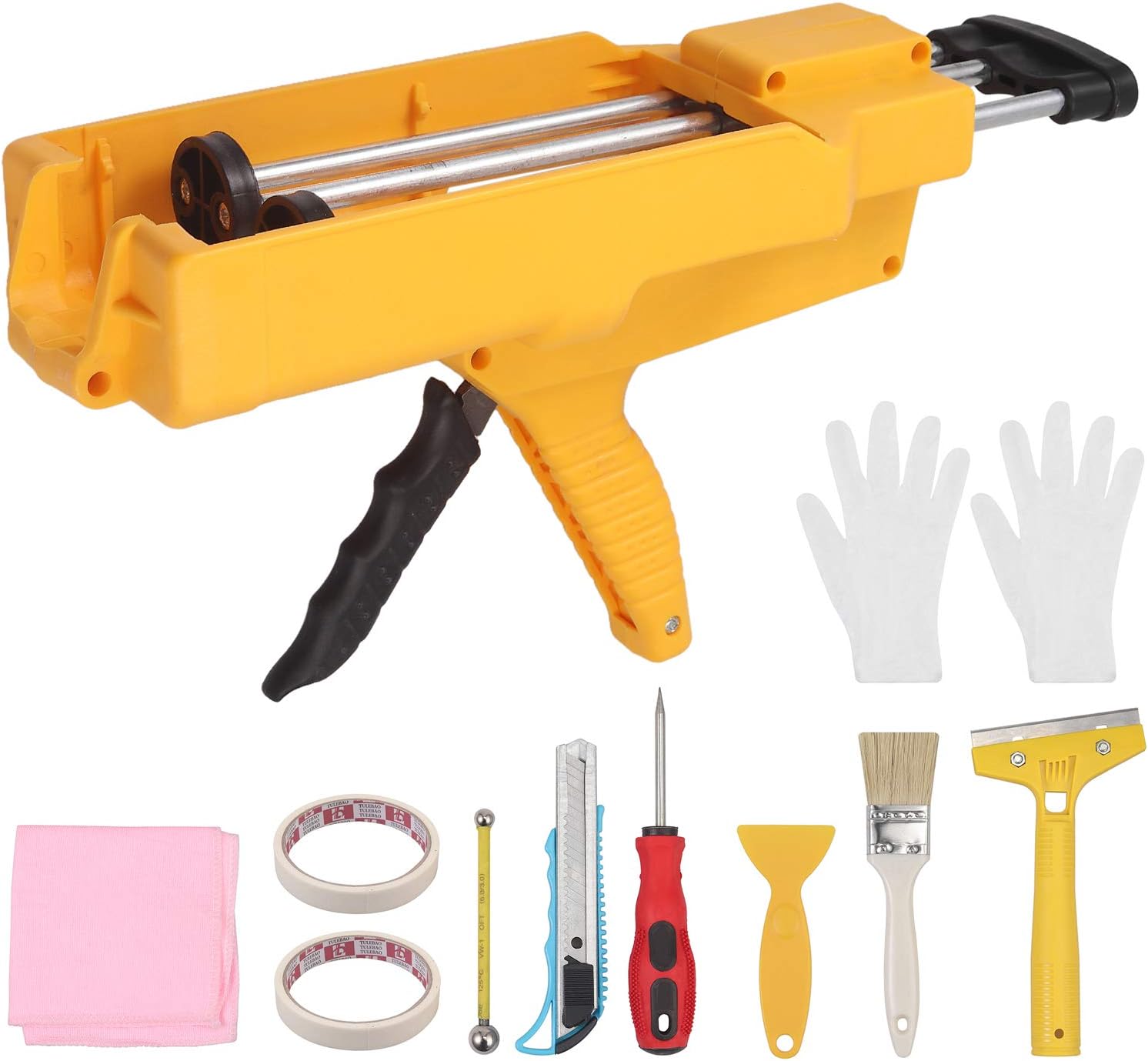 Justech Twin Pipe Caulking Gun Heavy Duty Sealant Amazon.co.uk
