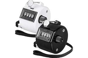 KTRIO Pack of 2 Colors Handheld Tally Counter, 4-Digit Number Clicker Counter, Hand Mechanical Pitch Counters for Coaching, Knitting, People, Lap, Fishing, Golf, Toddler & Fidget