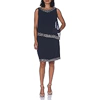 Amazon.com: J Kara Women's V Neck Capelet Short Cocktail Floral Beaded Dress,  Mercury Multi, 14W : Clothing, Shoes & Jewelry