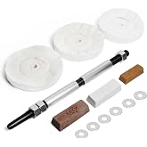 BMWOOD Woodworking Lathe Buffing System MT2 Mandrel,3-Step Buffing Wheel Kits 8 inch with 3pcs Polishing Cutting Compounds.
