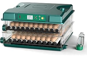 Egg Incubator for Hatching Eggs, Intelligent 196 Eggs Incubator with Temperature & Humidity Control, Automatic Egg Turning, H