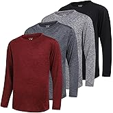 WHITE PEAK TRADING COMPANY 4 Pack Boy's Dry-Fit Lightweight Hoodies Pullover Long Sleeve Athletic Training T Shirts 4-20