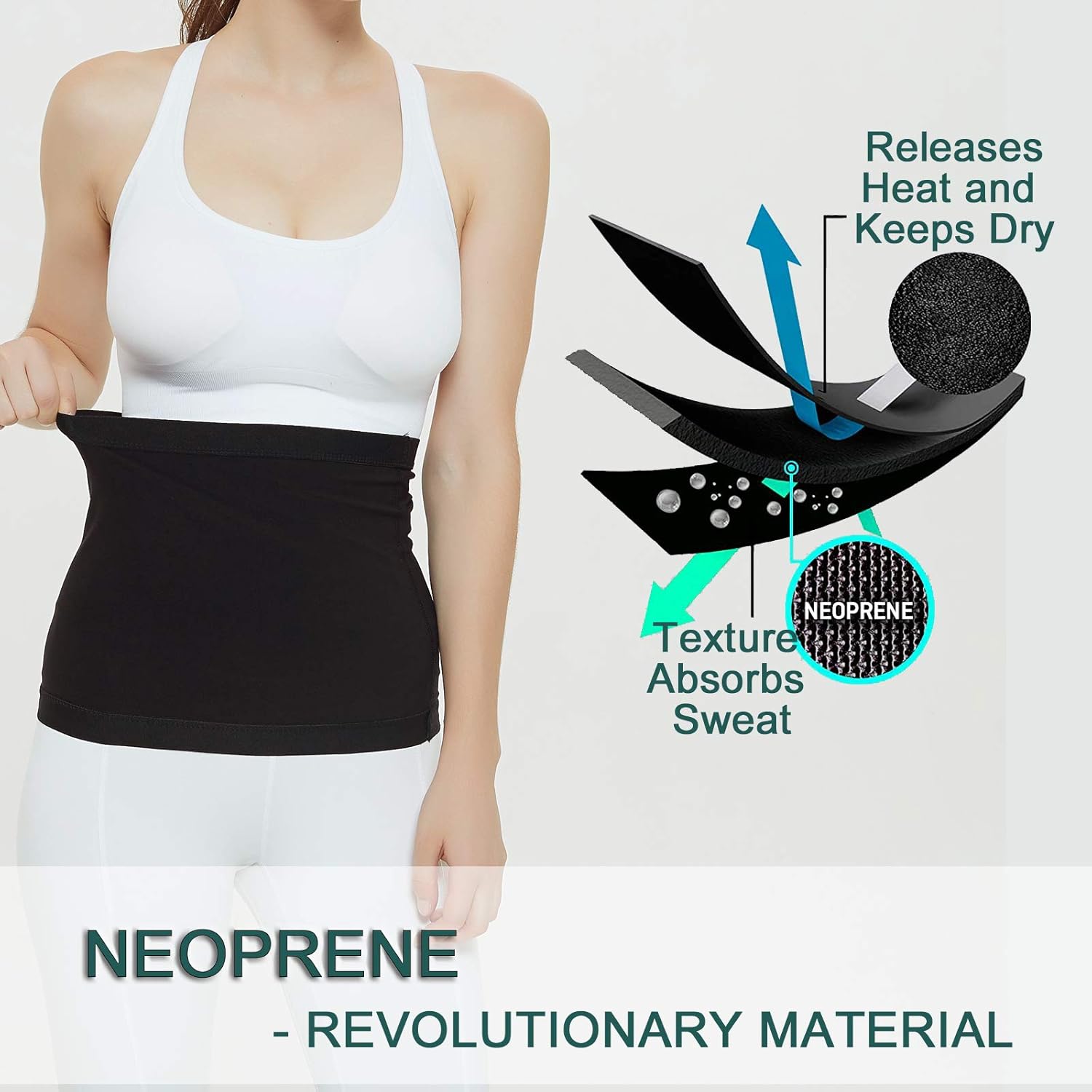 LUCKY CLOVER Waist Trimmer for Women: Sauna Sweat Belt Neoprene-Free Waist Cincher: Clothing