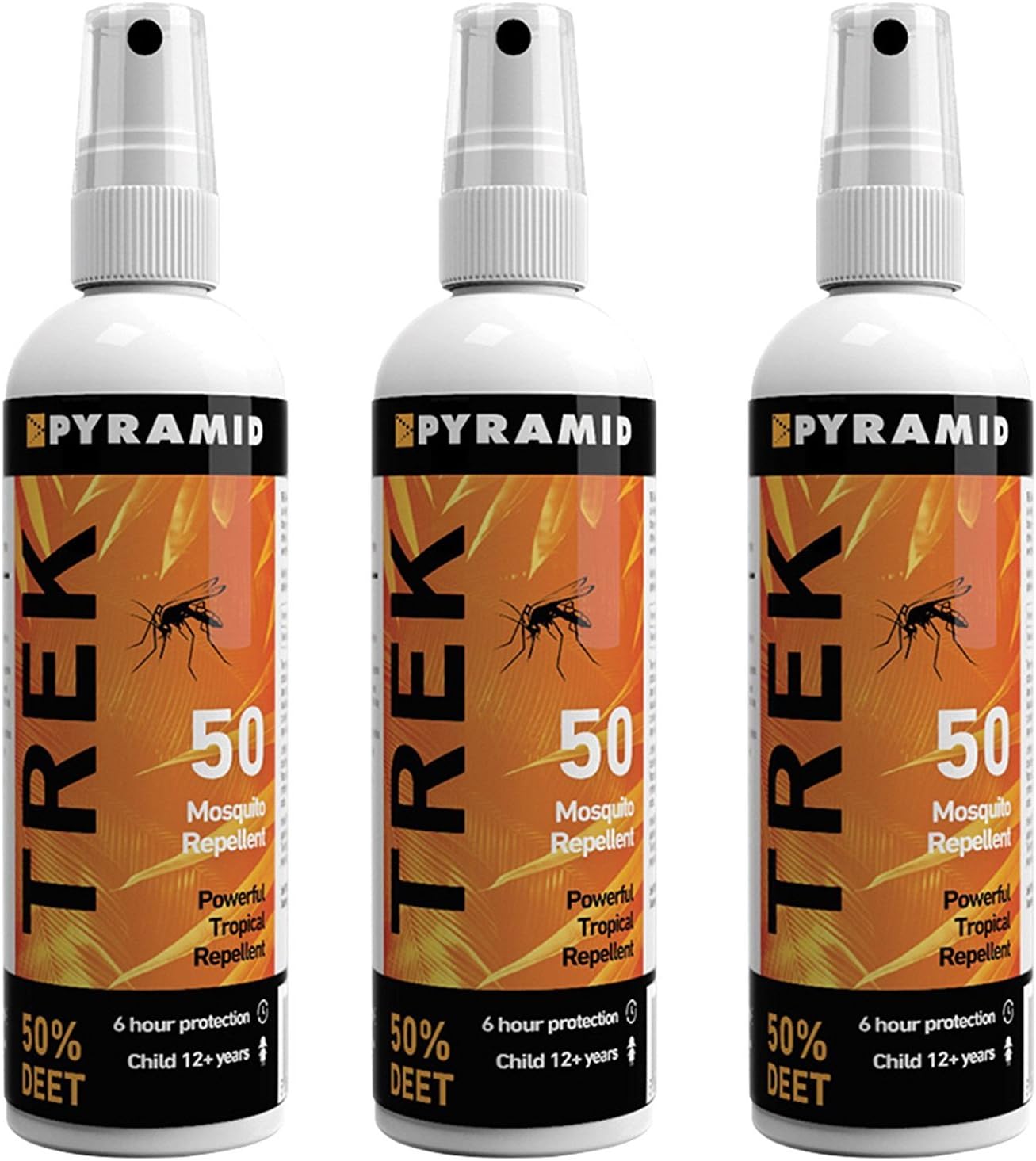 Pyramid Trek 50 Insect Repellent, 50% DEET Max Strength Mosquito Repellent, Up To 6hrs protection. Unscented