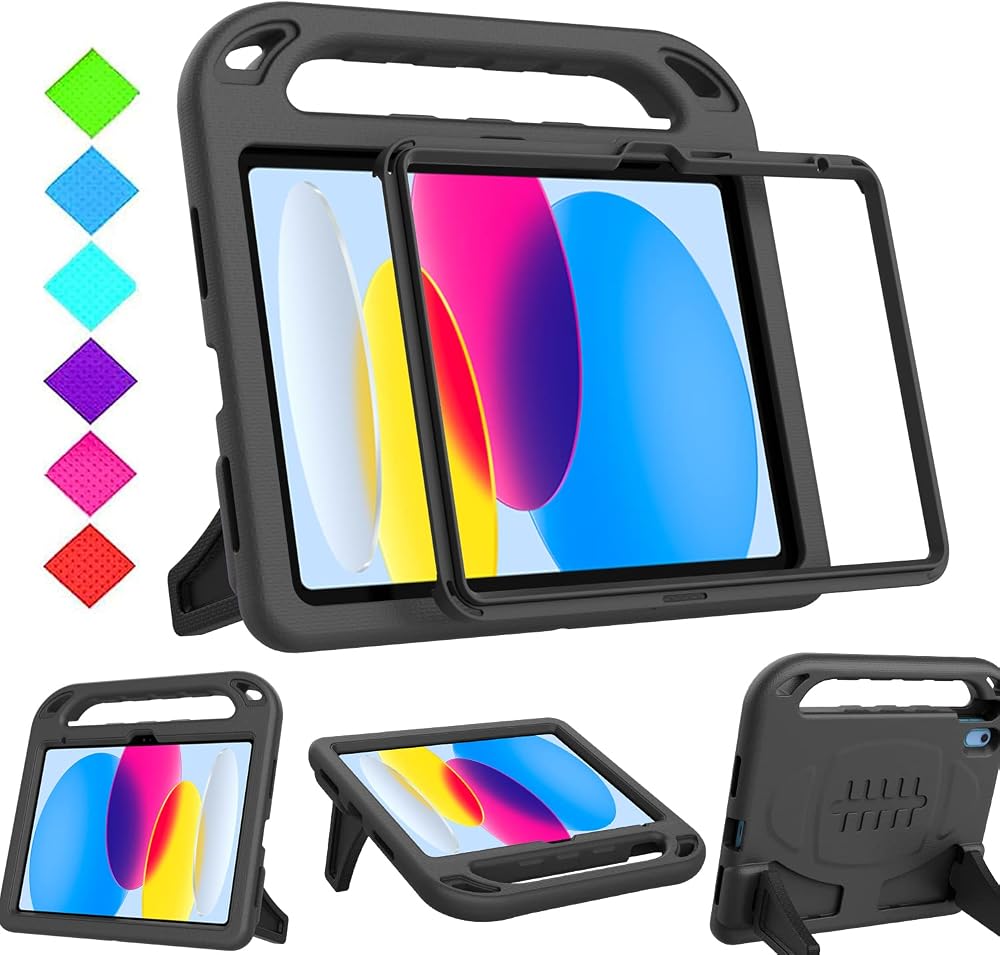 Surom Kids Case for iPad 11th/10th Gen A16 Built-in Screen Protector Shockproof