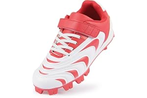CAMVAVSR Unisex-Child Baseball Cleats Kids Softball Shoes for Boys Girls Rubber Molded Little Children Big Youth Sneakers Easy to Wear Sports Footwear